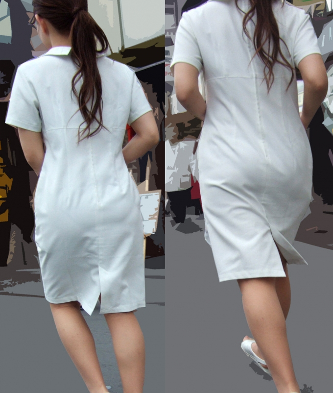ペッラペラな白衣で街中歩く看護婦の透けパンエロ画像07_20140818175603e2c.jpg